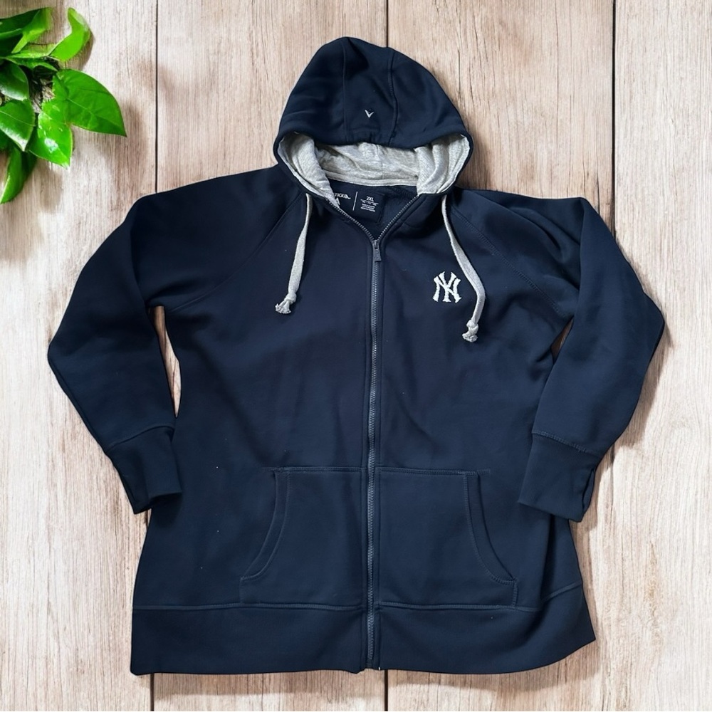 Antigua New York Yankees Women’s Navy Metallic Victory Full-Zip Hoodie 2XL